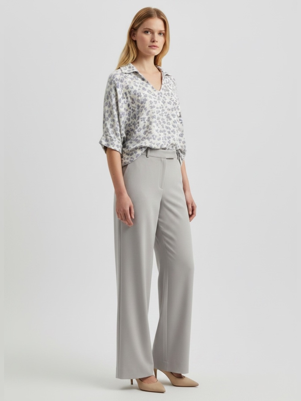 Karlie Leopard Printed V-Neck Blouse